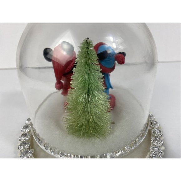 Disney MICKEY MINNIE MOUSE GEMMY MUSICAL LIGHTED GLOBE LIGHTS UP CAROLS CAROLING - Picture 7 of 13